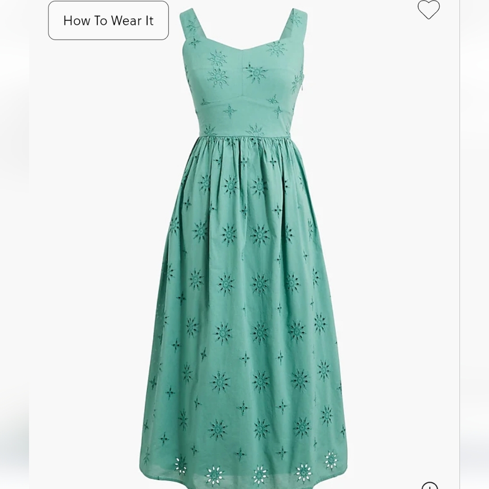 J Crew Factory Eyelet midi dress CI223 NWT SZ 0 - Picture 4 of 13